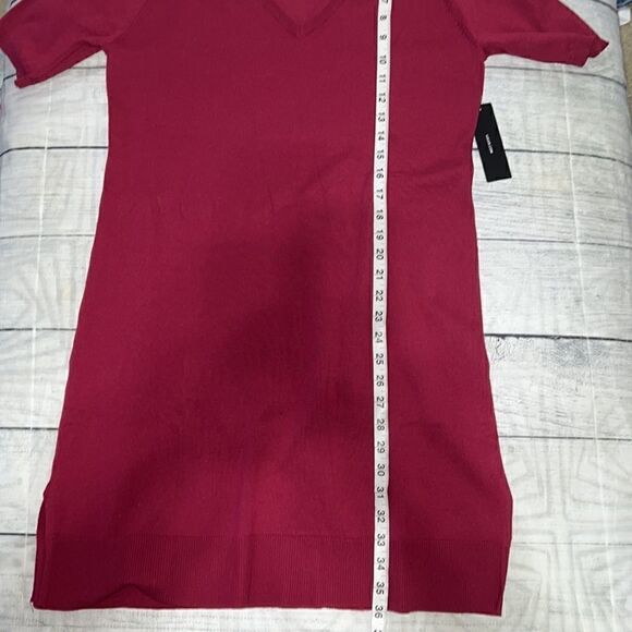 NEW Lulu’s Ballad Berry Pink Half-Sleeve Sweater Dress V-Neck Shift sz L Large - Picture 7 of 9